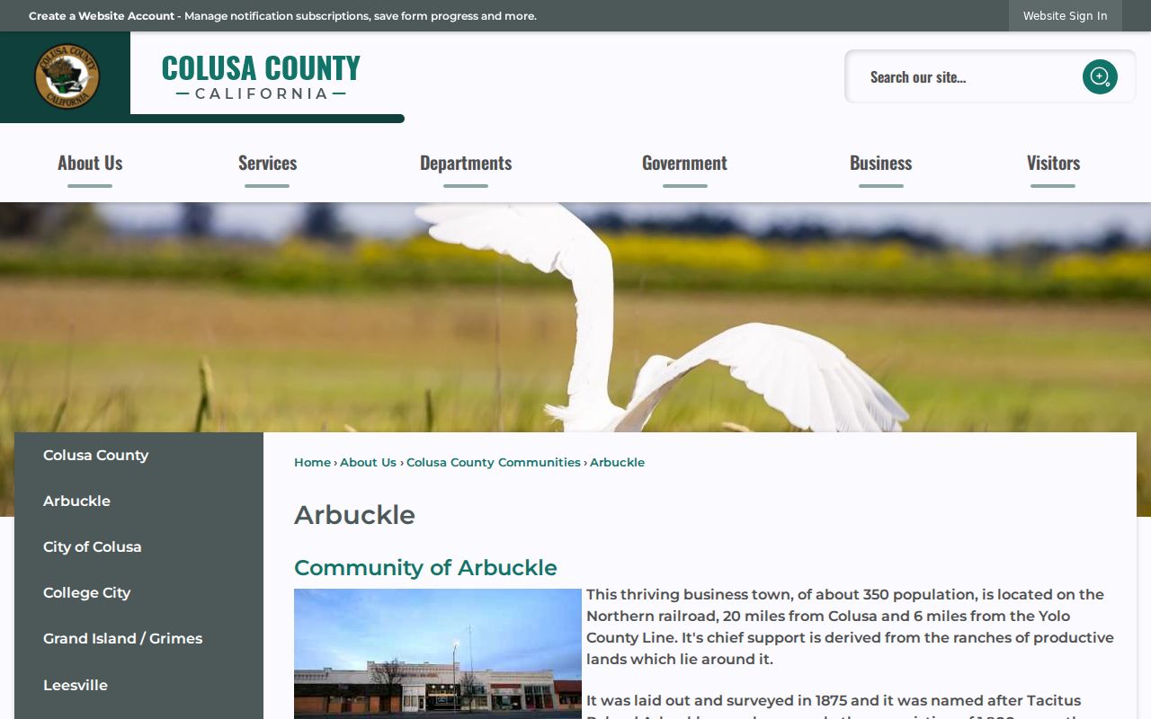 Official Arbuckle community history